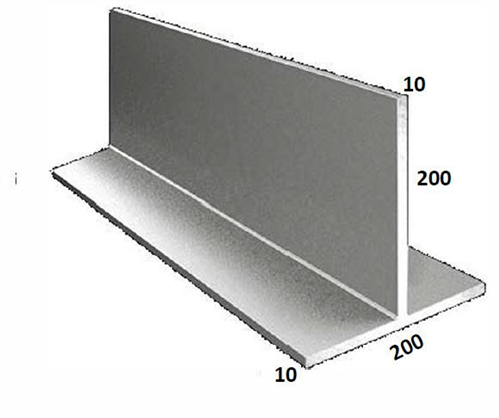 Lintel T-Bar Traditional 200/10(b) x 200/10(v)mm x 2700 Gal