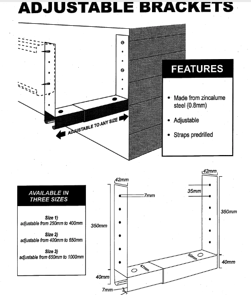 Box Gutter Brackets: Adjustable