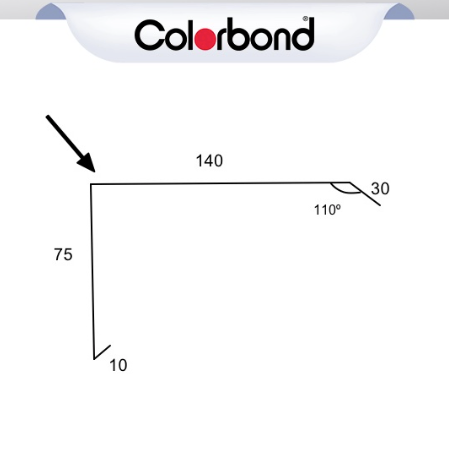 Barge Capping Trimdek 75mm – COLORBOND®