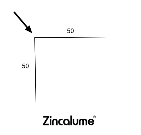 Right Angle Flashing 50 x 50 – ZINCALUME®