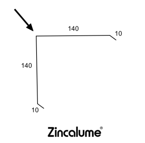 Corner Capping – 140 X 140 – ZINCALUME®