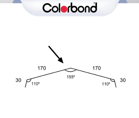 170mm Flat Ridge Roof Flashing Suit TRIMDEK® Roof – COLORBOND®