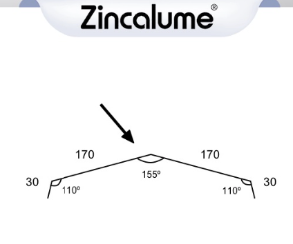 170mm Flat Ridge Roof Flashing Suit TRIMDEK® Roof – ZINCALUME®