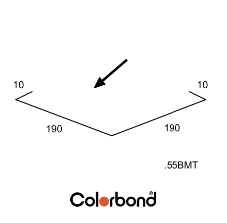 Valley Gutter Flashing .55bmt 190mm – COLORBOND®