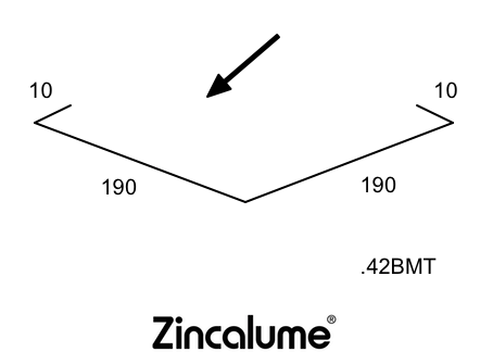 Valley Gutter Flashing .55bmt 190mm – ZINCALUME®