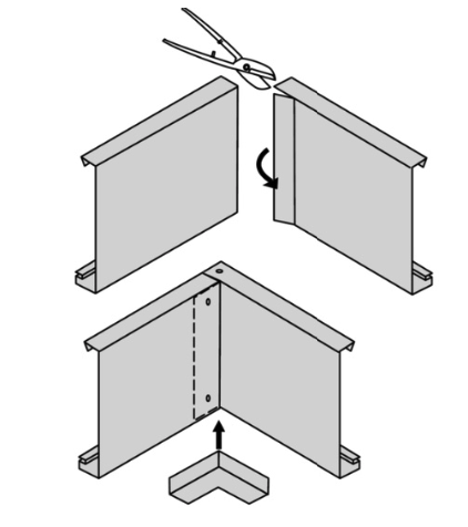 Fascia Internal Cover Caps ZINCALUME® 90°