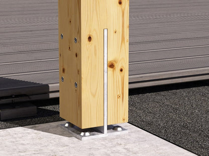F70 T SHAPED POST BASE WITH HOLES 100X100 H=206