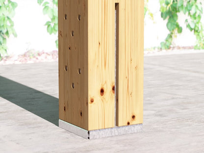 F70 T SHAPED POST BASE WITH HOLES 100X100 H=206